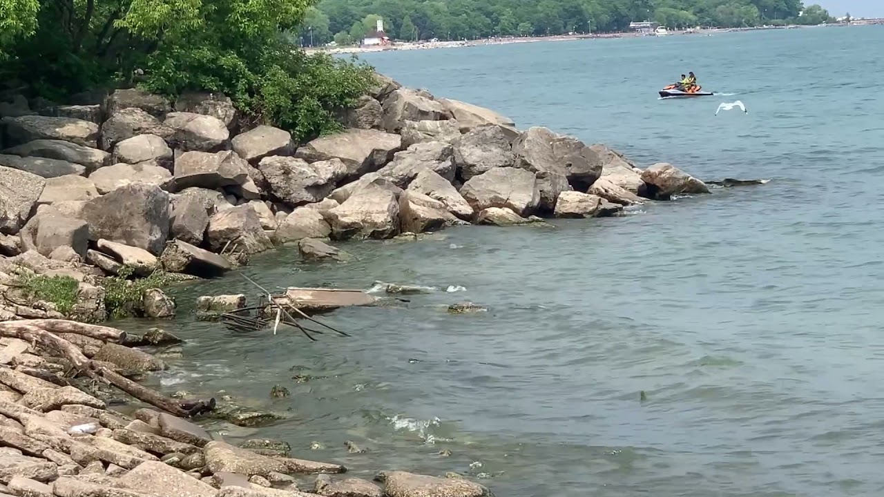 Natural rocks at woodbine beach Toronto Ontario