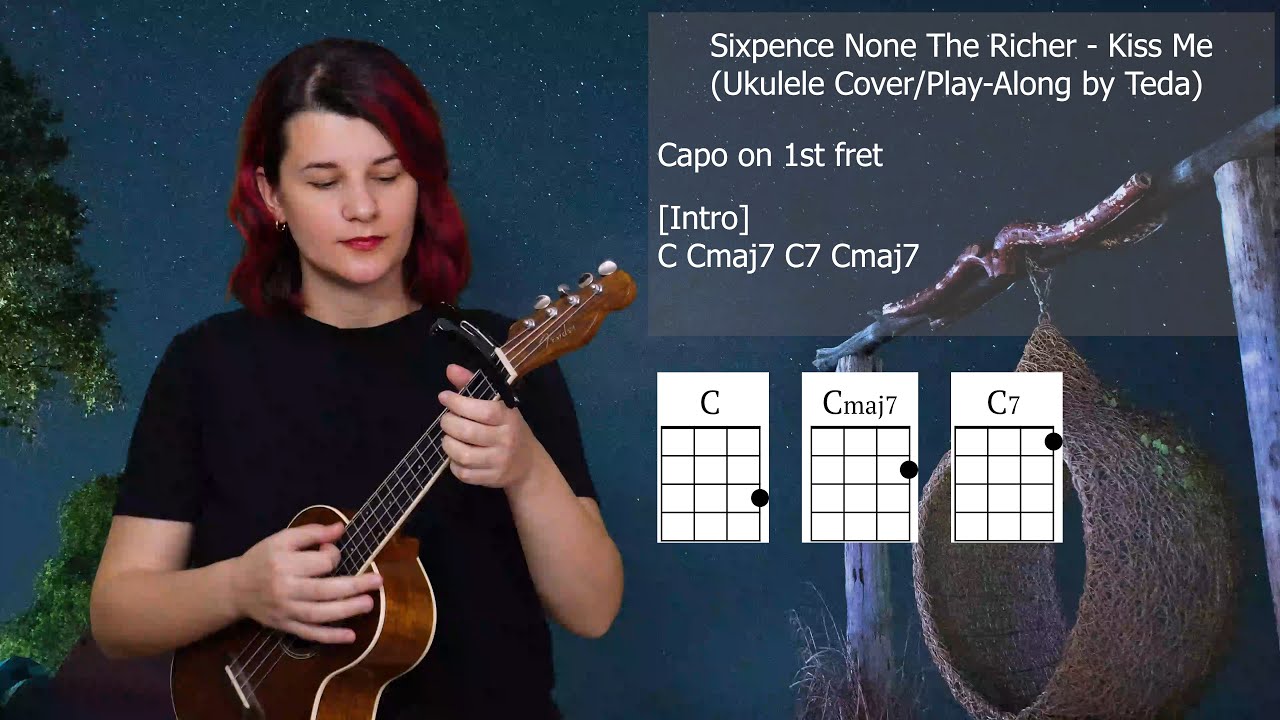 Sixpence None The Richer - Kiss Me (Ukulele Cover/Play-Along by Teda)