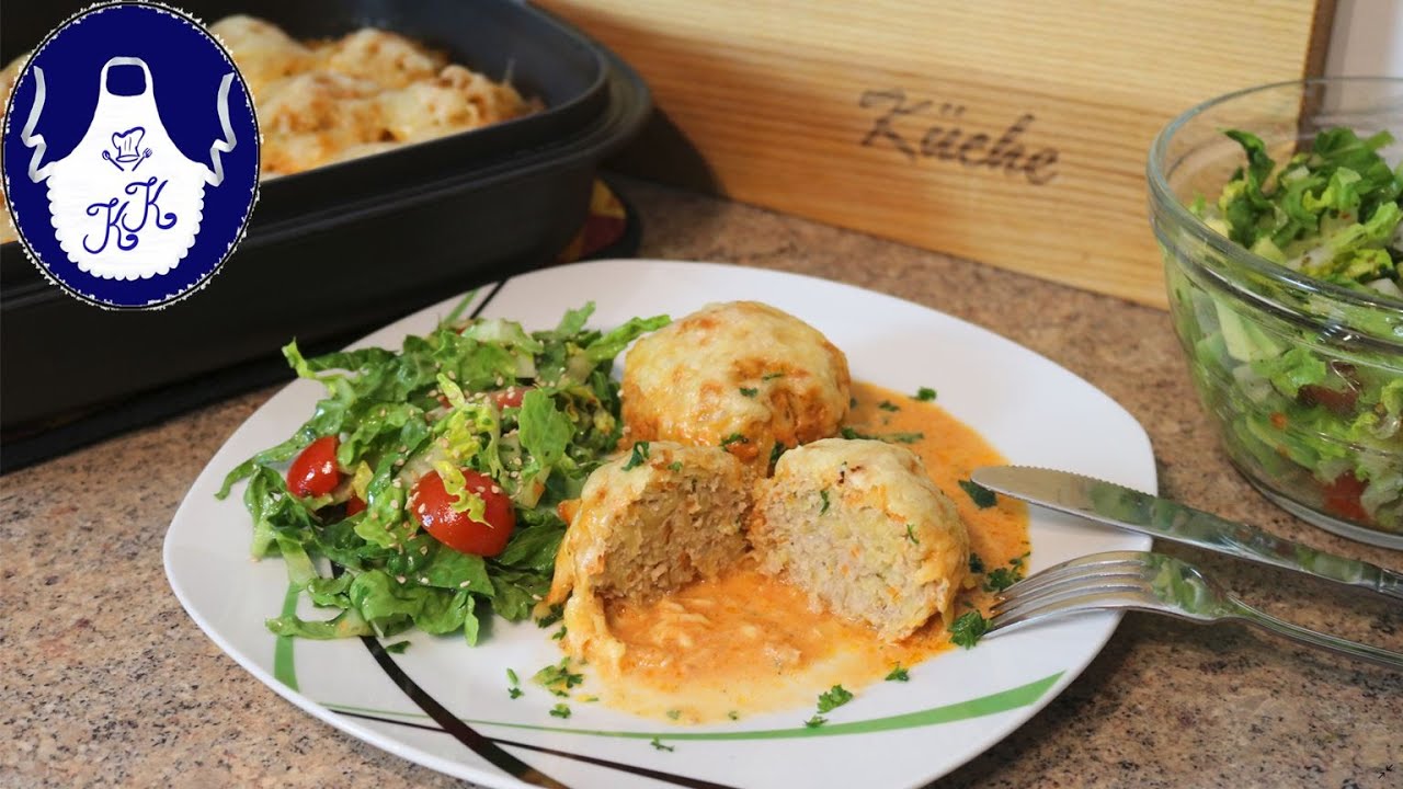 Ein spontanes leckeres Mittagsessen / Hack - Gemüse - Bällchen mit Käse überbacken, Begeisterung Pur