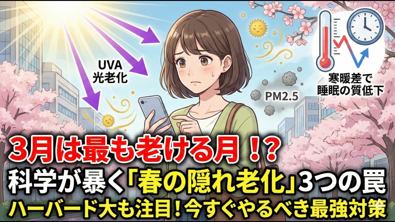 【論文が証明】春の「隠れ老化」を防ぐ！寿命を縮める3月の危険因子と最強の若返り習慣