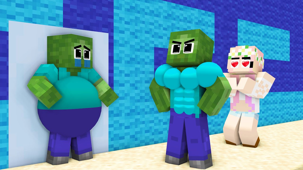 Monster School : FAT Baby Zombie Become Six Pack - Sad Story - Minecraft Animation