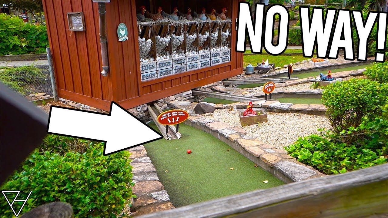 WE HAVE NEVER WON THIS AT A MINI GOLF COURSE BEFORE! - DOUBLE MINI GOLF HOLE IN ONE!