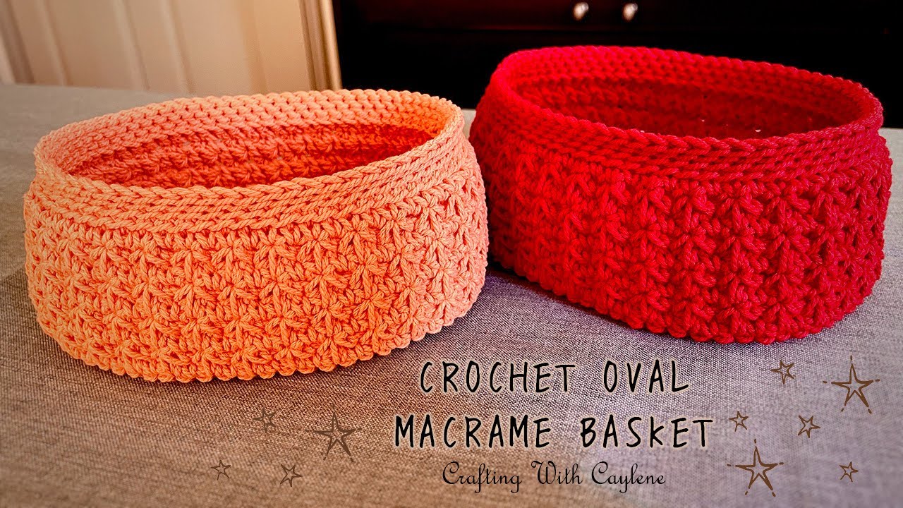 Macrame Crochet Basket | Original Crochet Spark Stitch | Easy DIY Crochet Home Decor