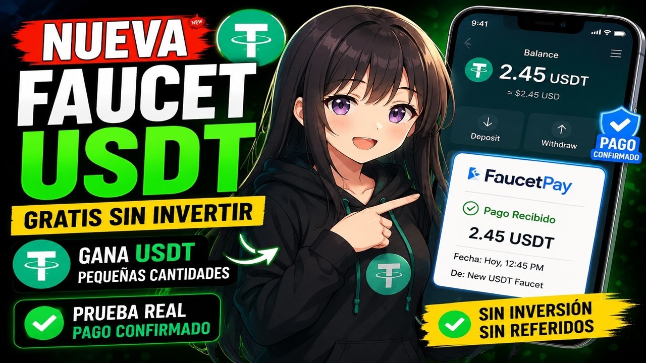 NUEVA Faucet de USDT GRATIS 😱 | &iquest;Paga de Verdad? Prueba Real SIN INVERTIR 2026