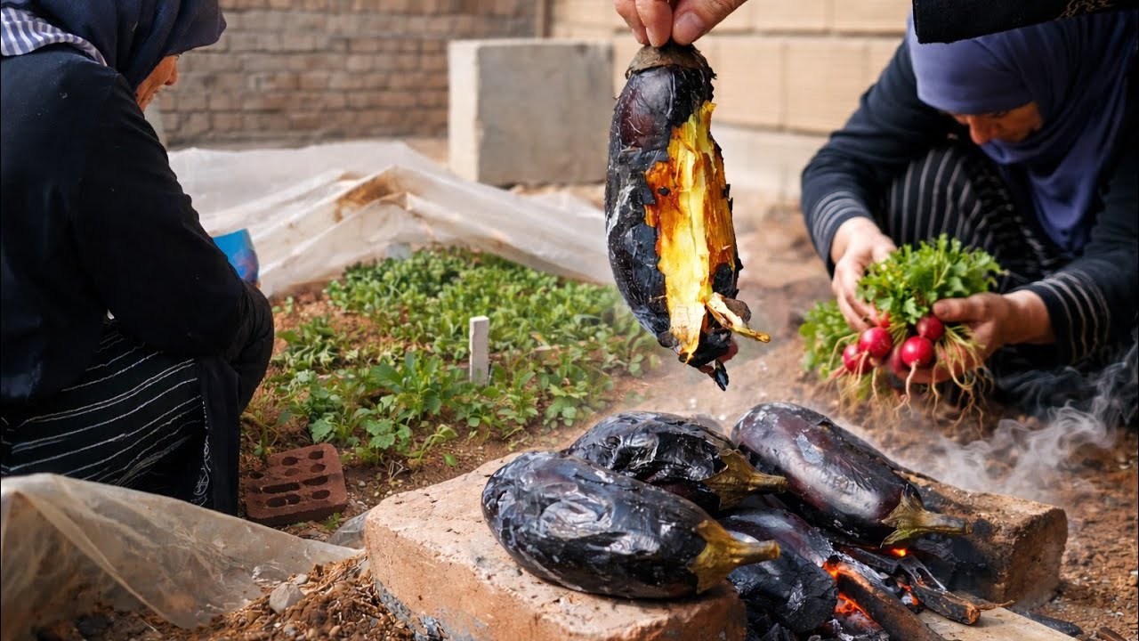Village Life Cooking | Fresh Garden Harvest & Mirza Ghasemi