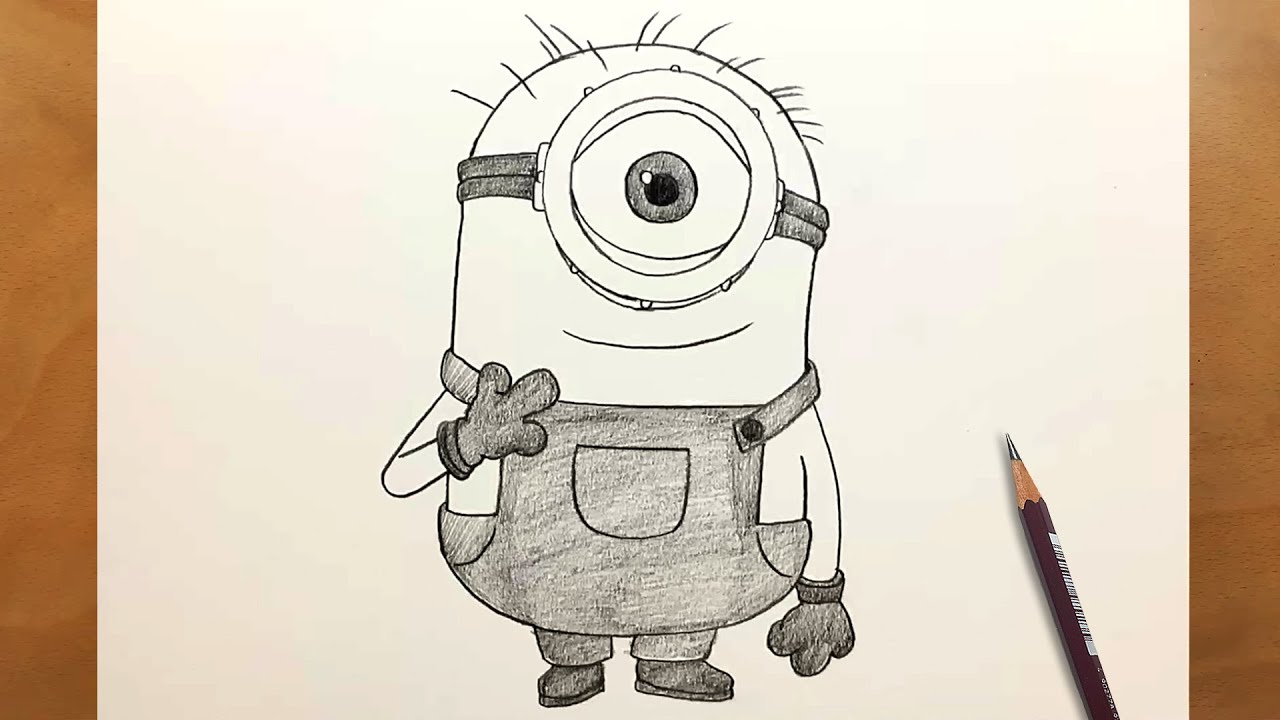 Drawing Minions Step by Step || Easy Pencil Sketch Tutorial || Cartoon Character Art