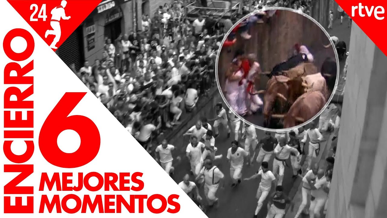 MEJORES MOMENTOS DEL SEXTO ENCIERRO de San Ferm&iacute;n 2024 | Toros de Jandilla