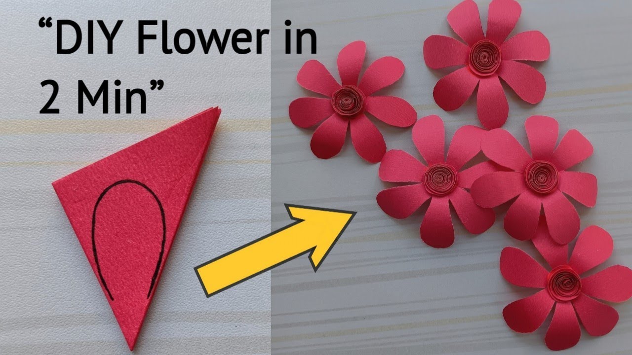 Easy Paper Flower Making 🌺 | Simple Handmade Flower Craft for School Project & Decoration