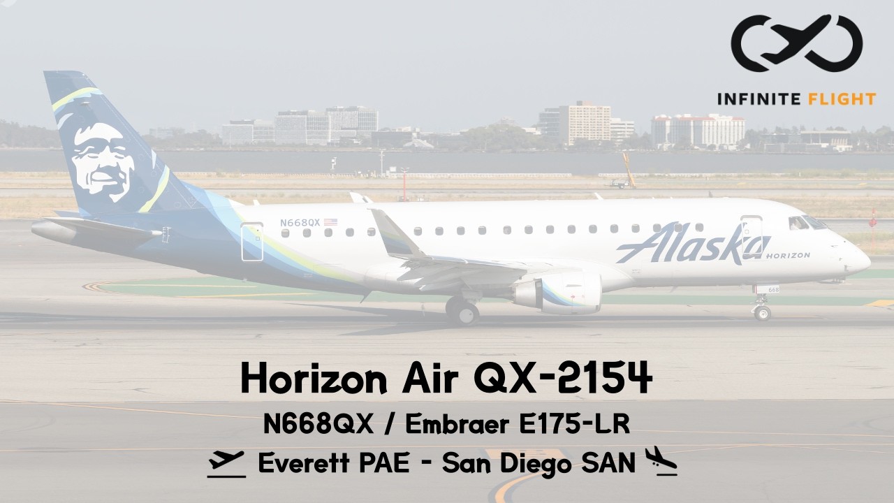 Infinite Flight // Horizon Air E175 QX-2154 // Everett PAE - San Diego SAN