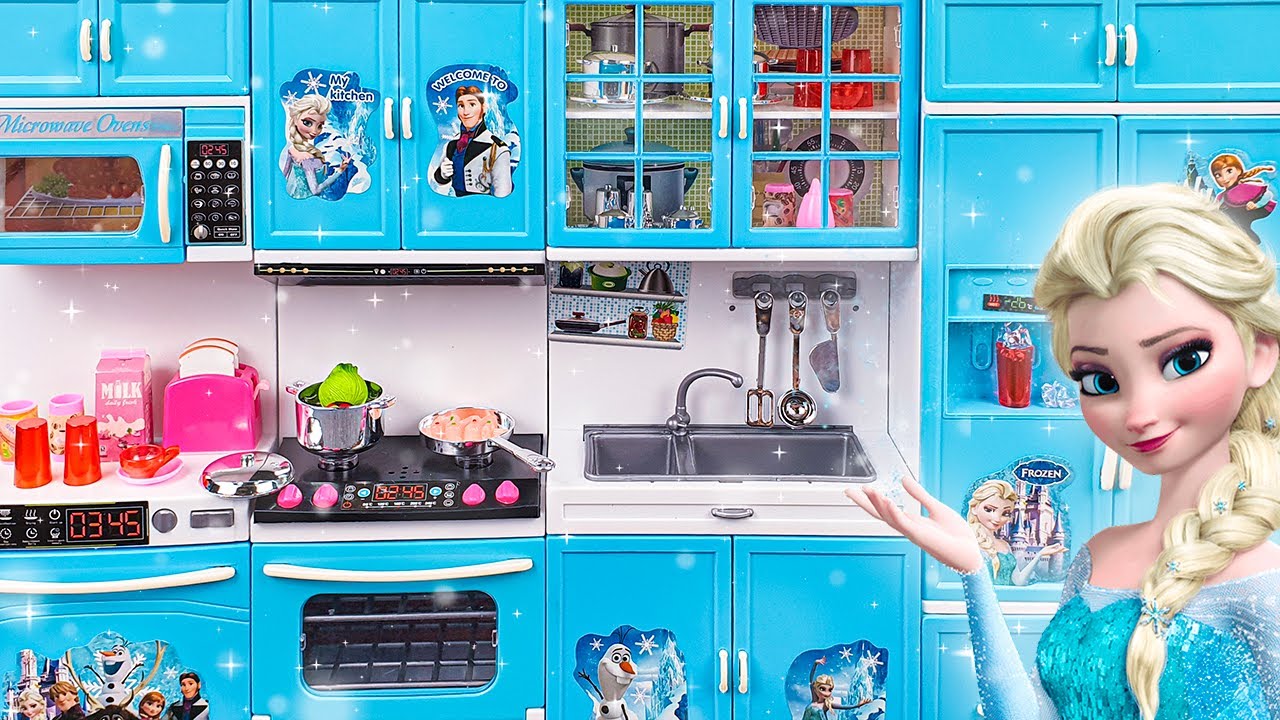 47 Minutes Satisfying with Unboxing Disney Frozen Elsa Kitchen Playset, Toys Collection Review ASMR