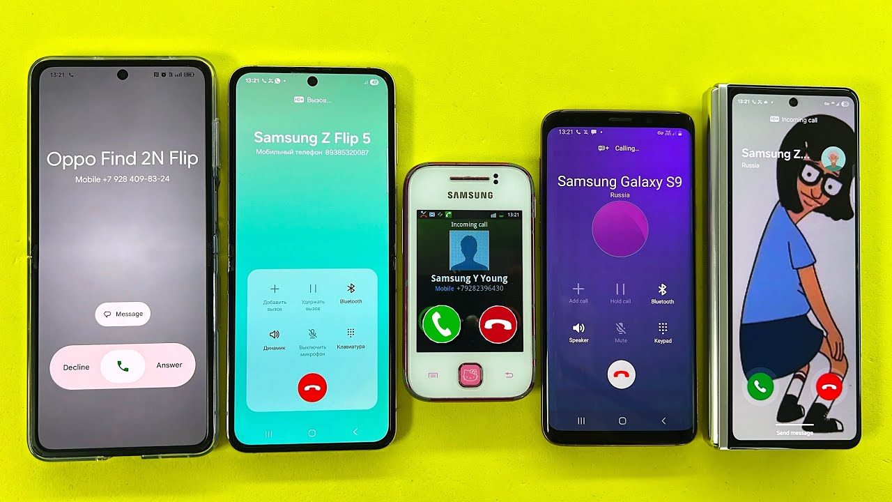 Incoming + Outgoing Call Samsung Z Fold3, Z Flip5, S9, Hello Kitty | Y Young, OPPO Find Flip 