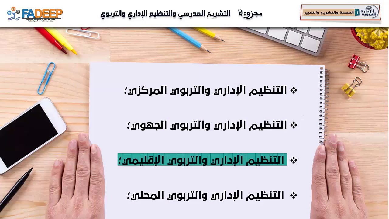 m22المحور2التنظيم الإداري والتربوي-المجزوءة2-الإدارة التربوية1-FADEEP