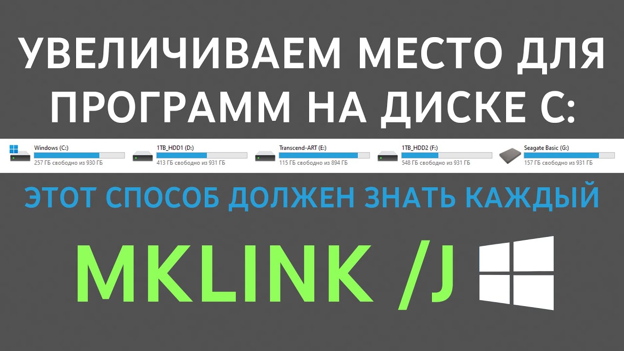Символические ссылки Windows 11: как увеличить место на диске C (для iTunes, Unreal Engine и т.д.)