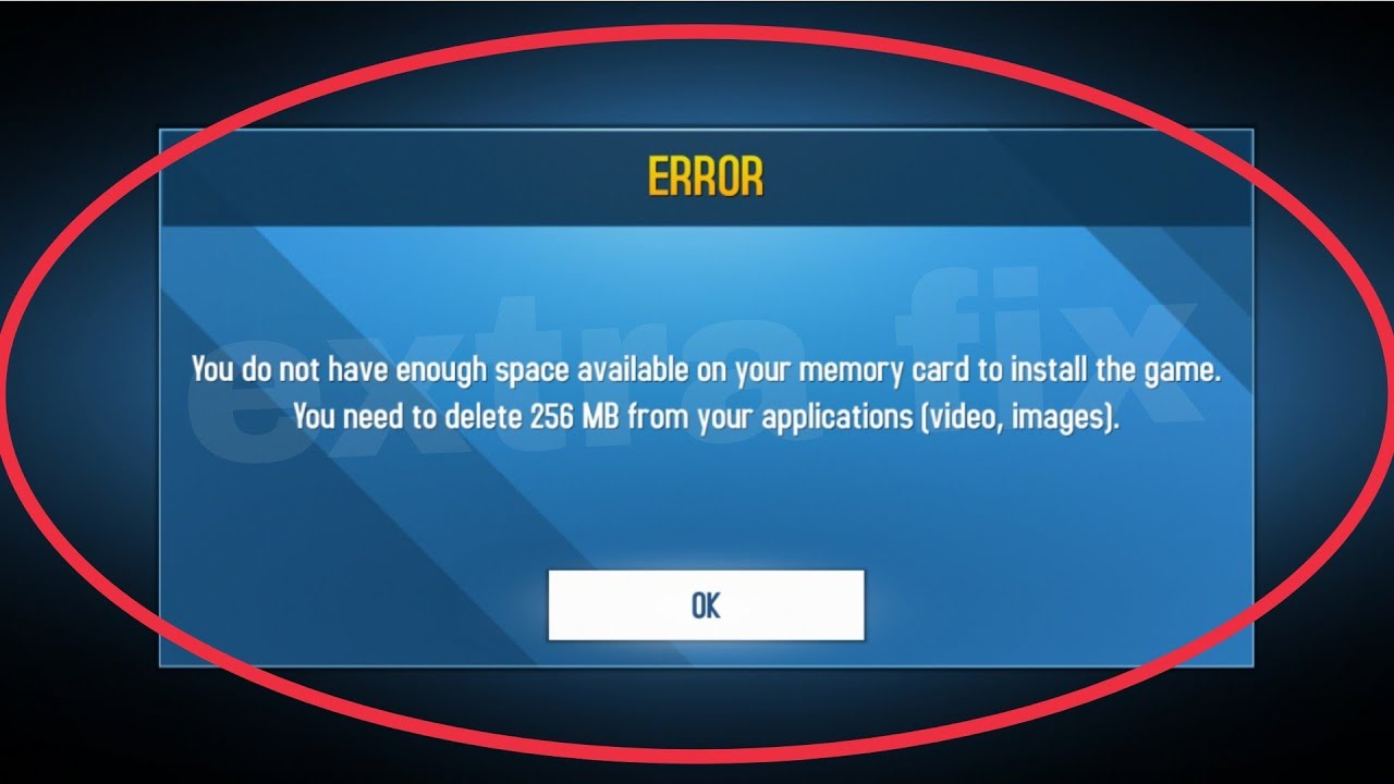 Asphalt 8 You do not have enough space available on your memory card to install the game Problem