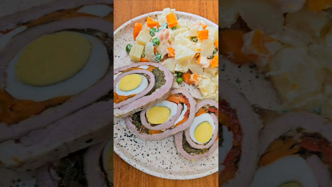 MATAMBRE ARROLLADO con ensalada rusa