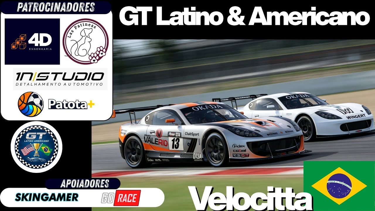 GT3 + GT4 EM VELOCITTA | GT LATINO & AMERICANO | ETAPA 4 | AUTOMOBILISTA 2 | LIGA LETS GO