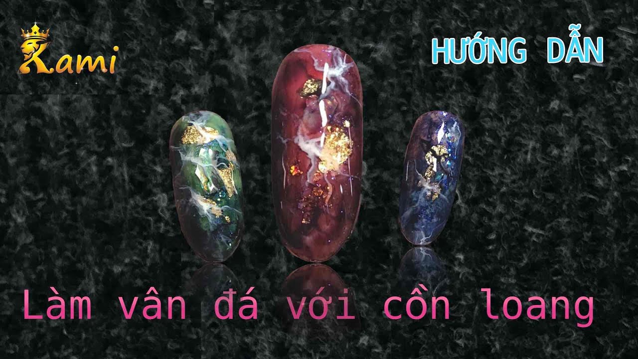 Kami Nail : Hướng dẫn làm vân đá với cồn loang