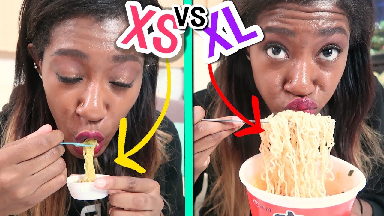 미니어쳐 컵라면 vs 큰 컵라면! ♨️🍜♨️ Tiny Ramen vs Large Ramen!