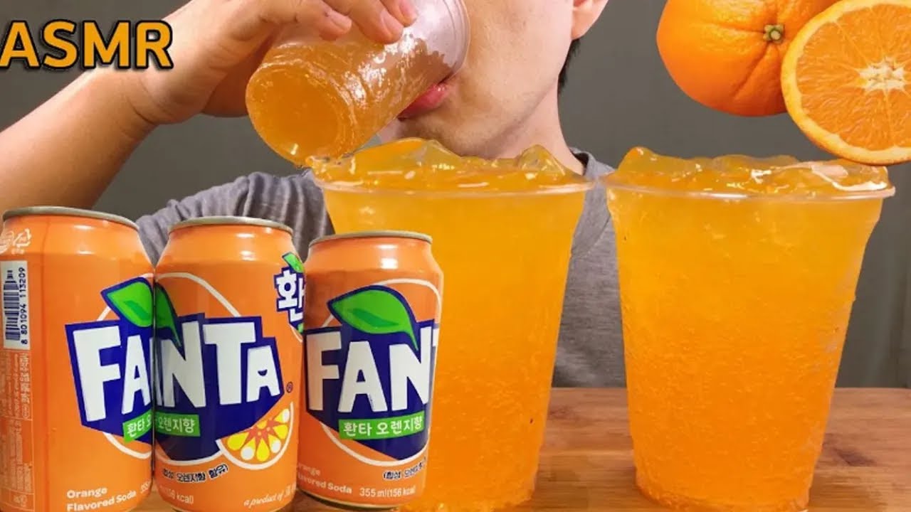 [ASMR] FANTA DRINKING SOUNDS  ORANGE ICE CUP(NO TALKING) REAL SOUNDS환타 오렌지맛 얼음컵 음료수 먹방 원샷ファンタを飲んでいます