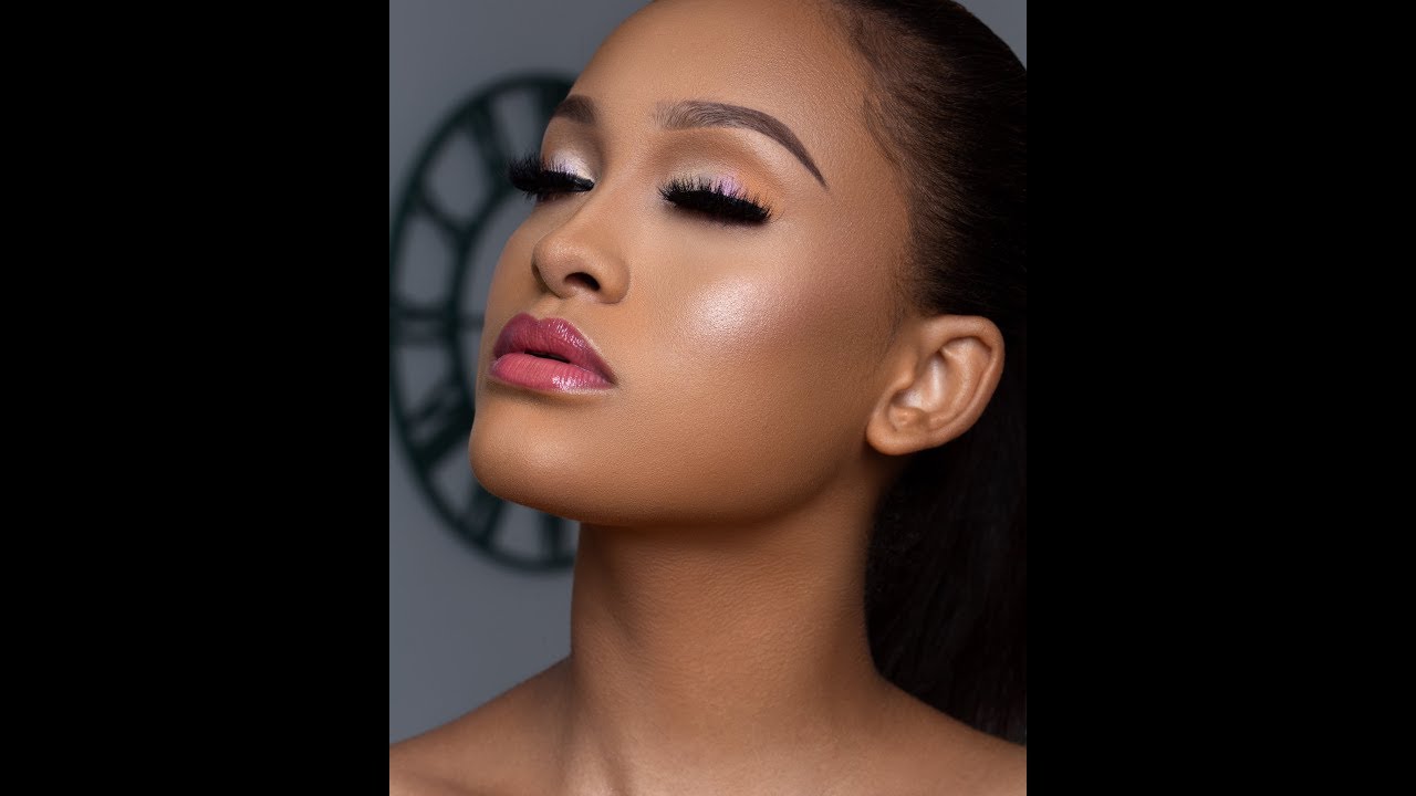 CHROME EYE SHADOW LOOK , LAYERED MINK LASHES & CLEAN MAKEUP LOOK