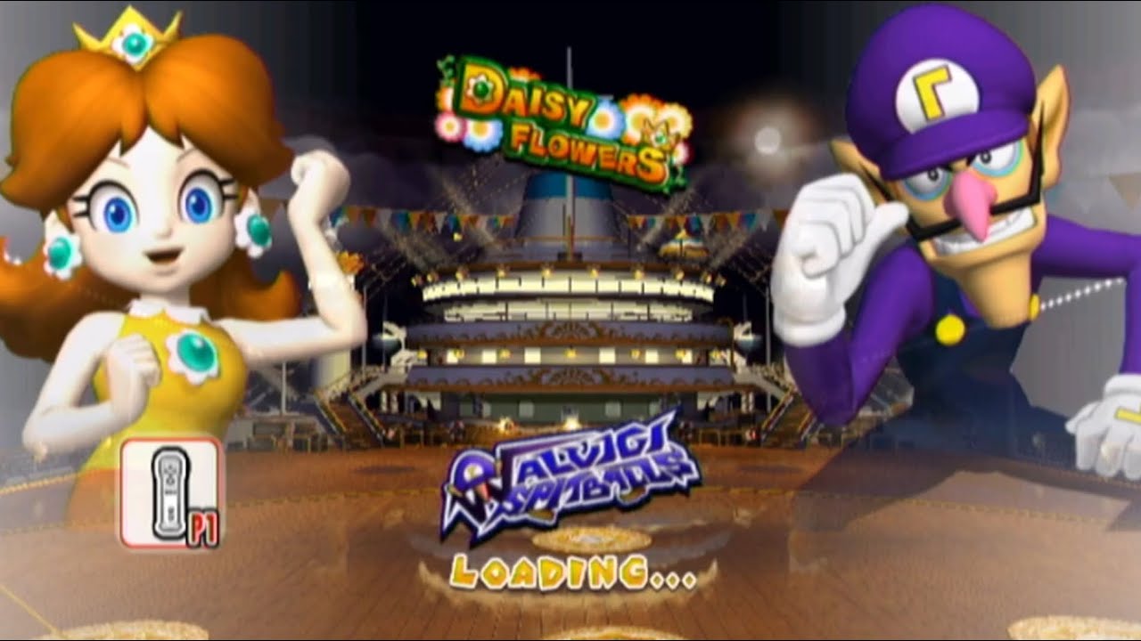Mario Super Sluggers: Daisy vs Waluigi (Daisy Cruiser Night)
