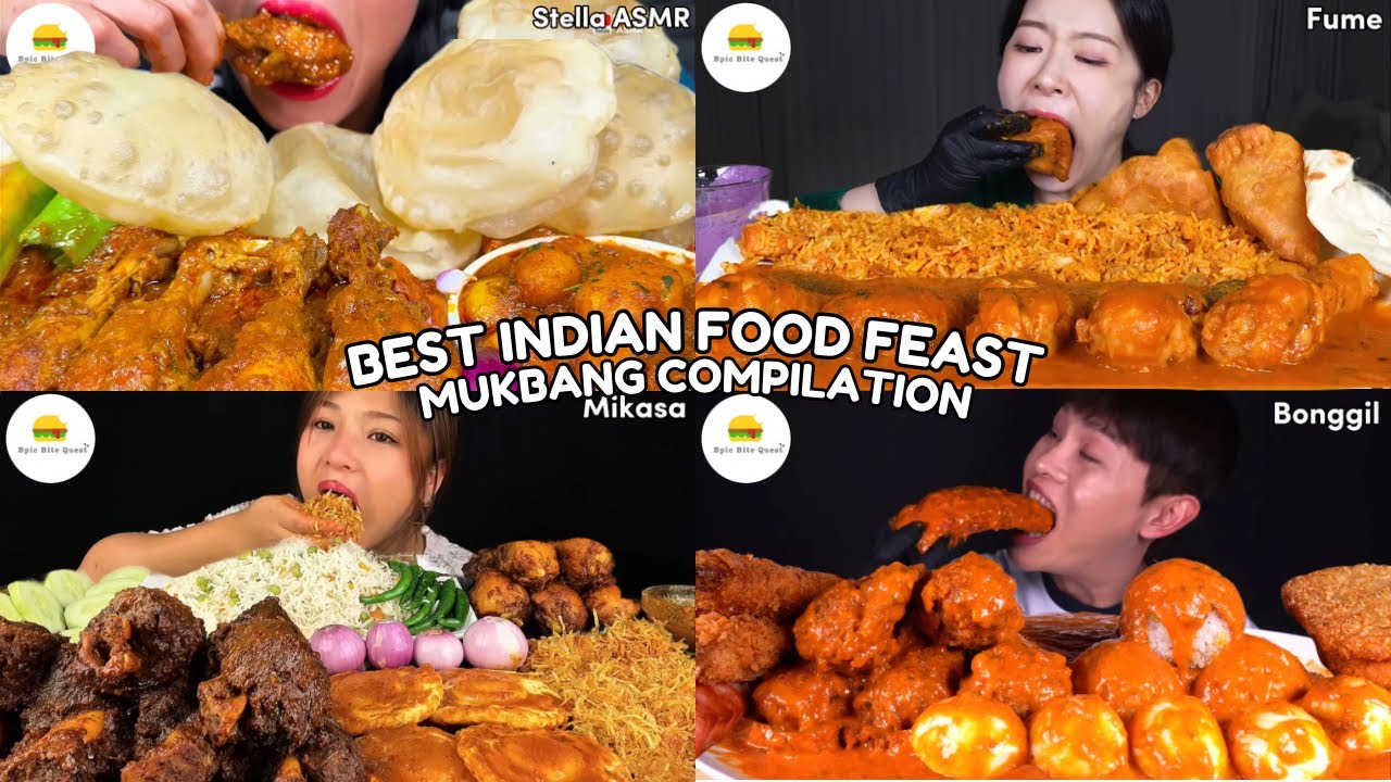 ASMR | BEST INDIAN FOOD FEAST MUKBANG COMPILATION |