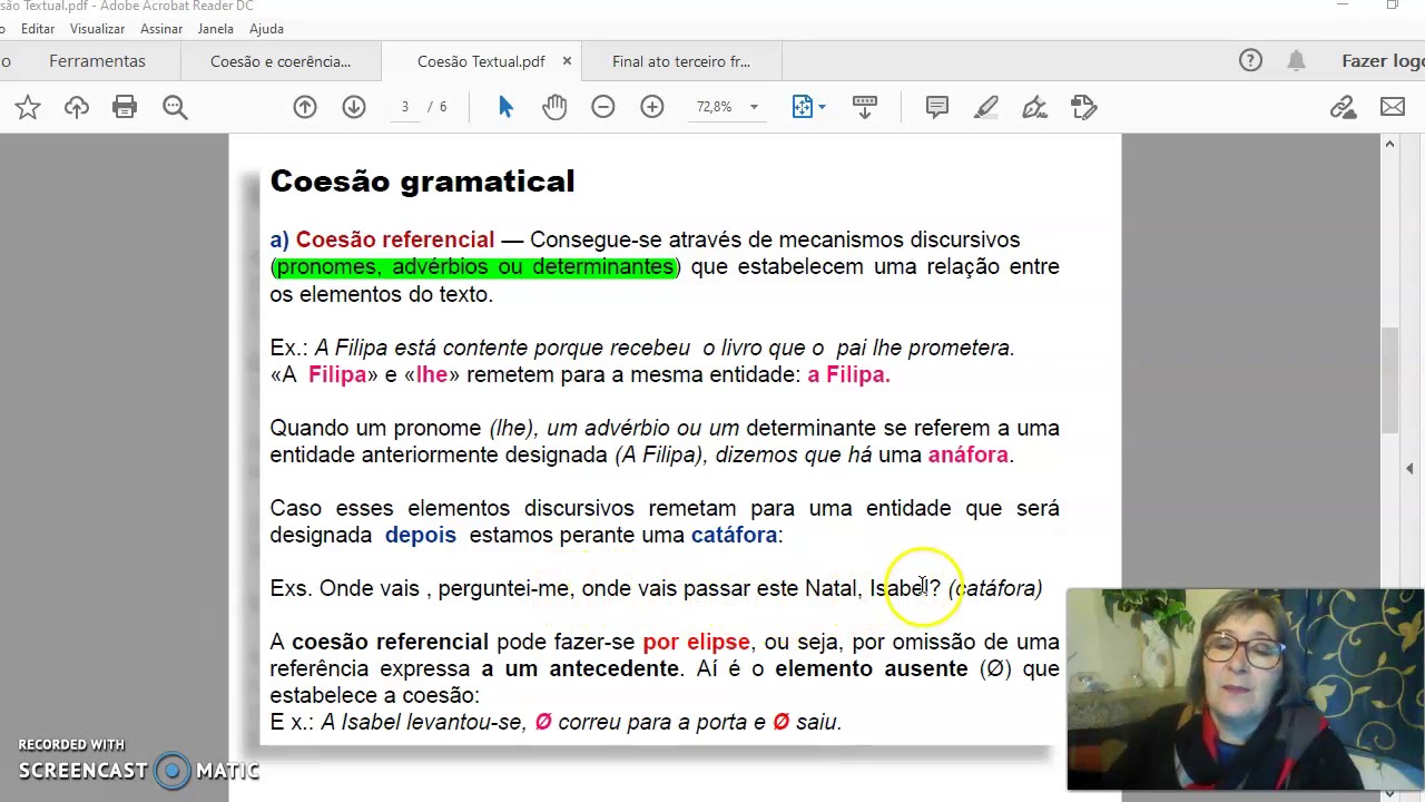 Coesão textual - lexical e gramatical