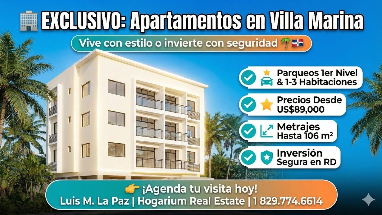Apartamentos en Venta en VILLA MARINA | 1, 2 y 3 Habs | Inversión RD 🏢 | Santo Domingo | Luis La Paz