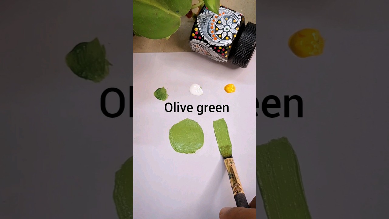 How to get olive green colour by acrylic paints | Olive green colour | acrylic mixing for olive