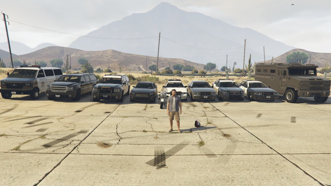 michael steal all police cars / gta v