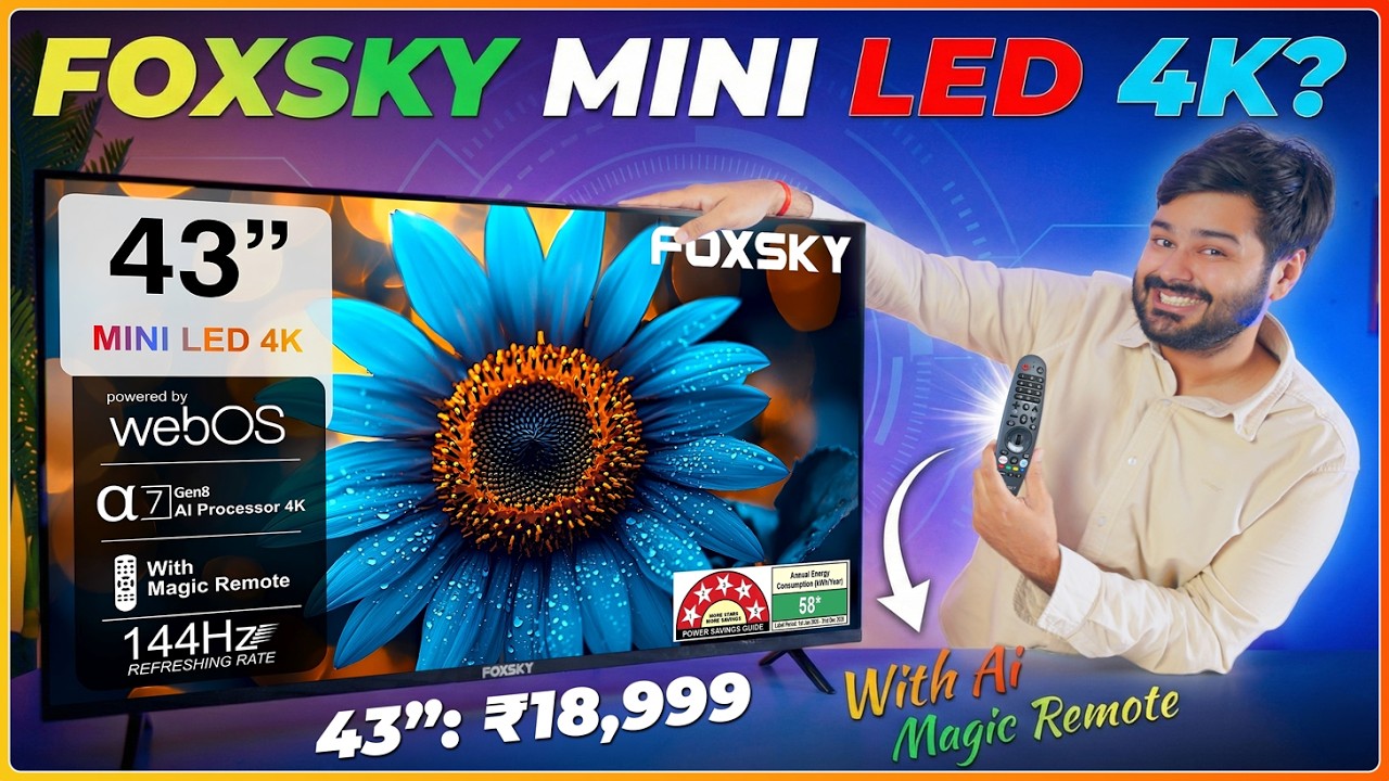 Foxsky Mini LED 43 Inch 4K TV Unboxing & Review Greate Features at a great Price!