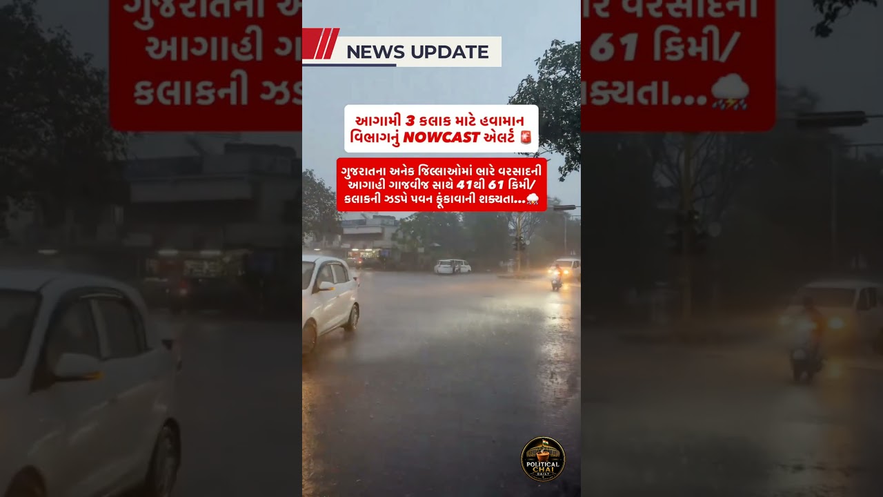 ગુજરાત વરસાદ એલર્ટ 🌧️ | IMD Nowcast Alert | Heavy Rain Update | Political Chai Daily