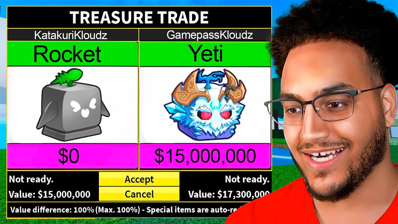 Trading From ROCKET To YETI In Blox Fruits