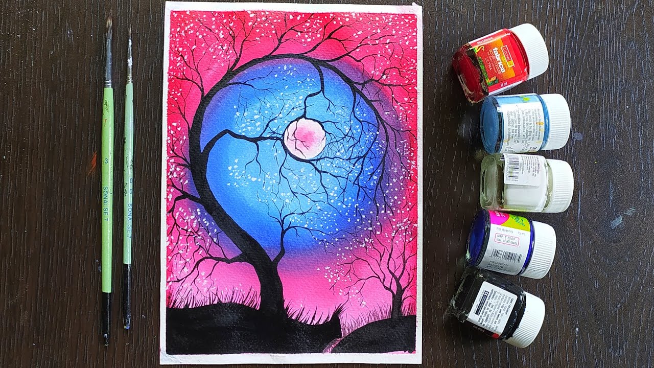 White Tree Acrylic Painting | Acrylic Painting for beginners | Art by Sanatan Hansda
