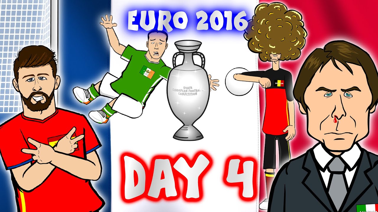 DAY 4! Euro 2016 (Belgium vs Italy 0-2)(Spain vs Czech 1-0)(Ireland vs Sweden 1-1) Goals Highlights