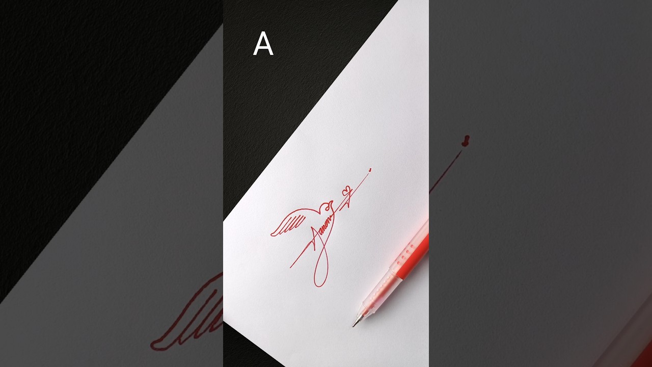 Letter A unique signature design | Stylish signature #shorts