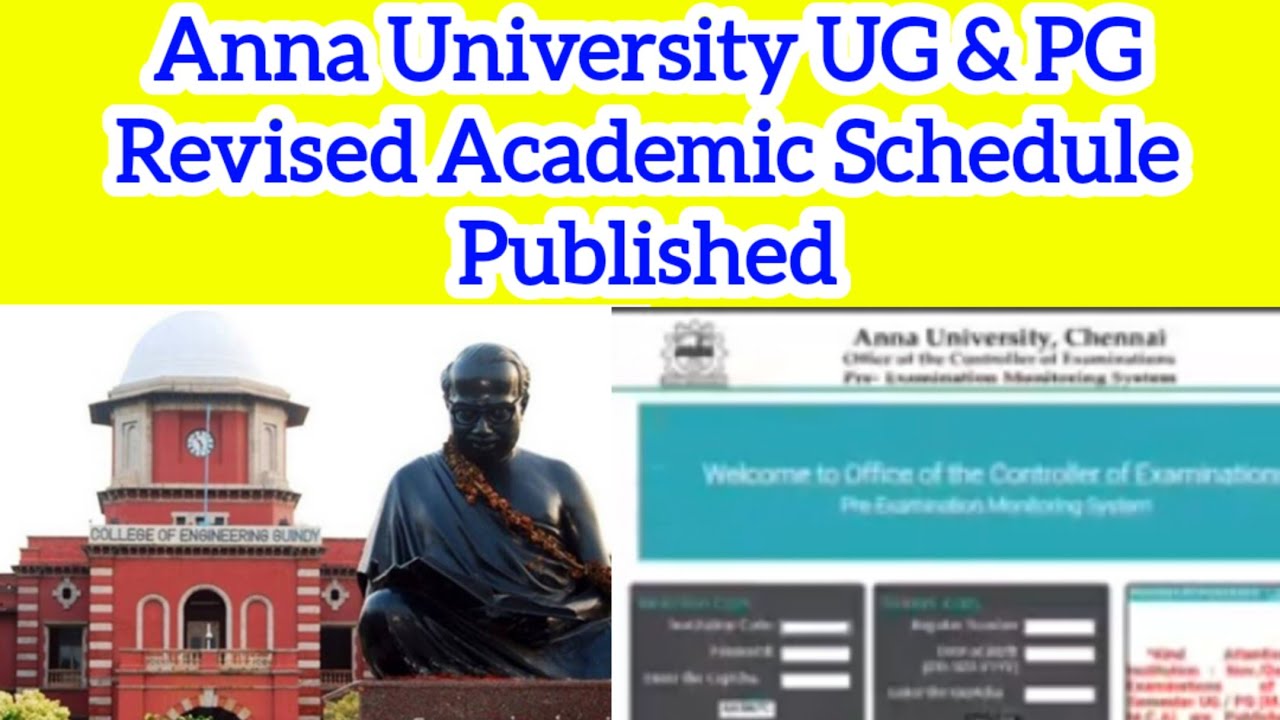 Anna university UG/PG Revised Academic Schedule Published