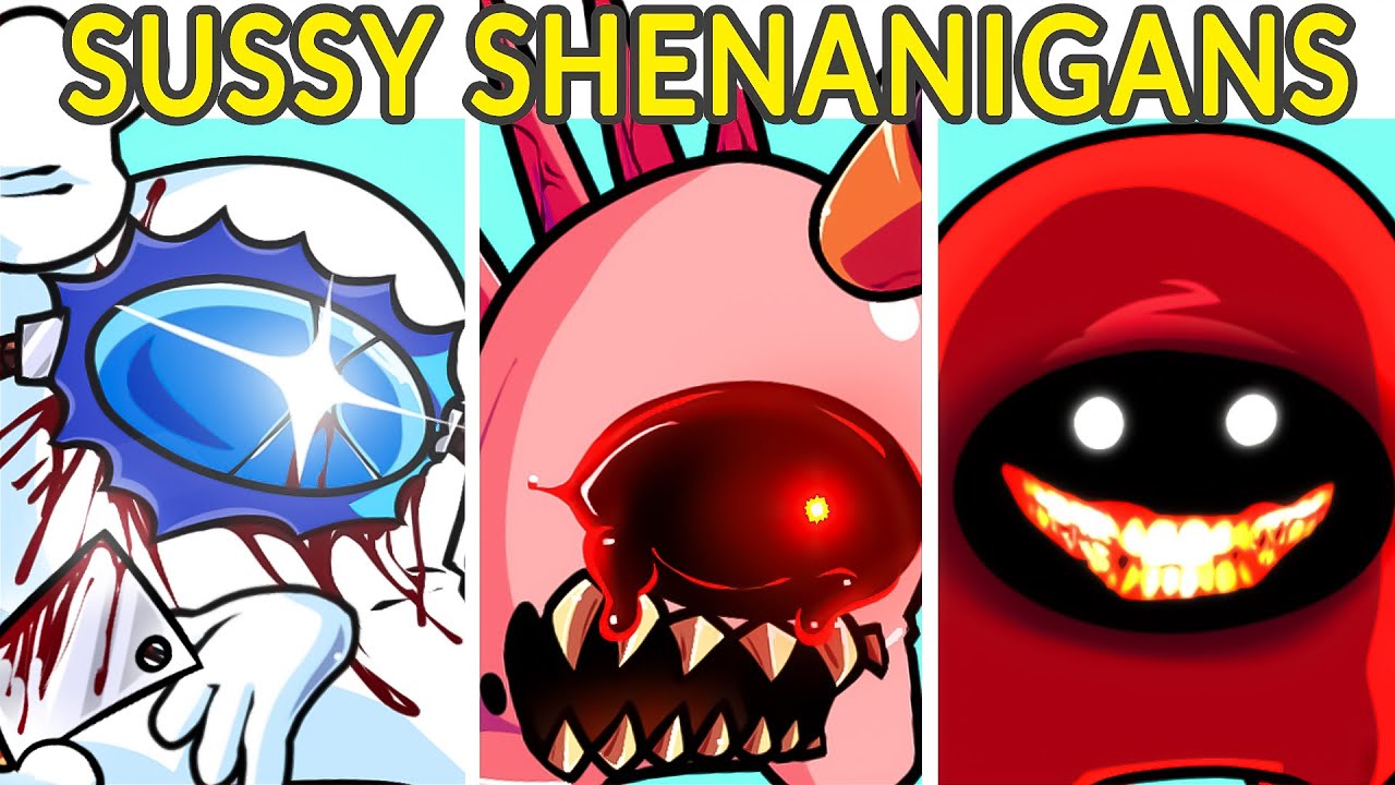 Friday Night Funkin' VS Impostor Sussy Shenanigans FULL WEEK + Cutscene (FNF MOD/HARD) (Among Us)