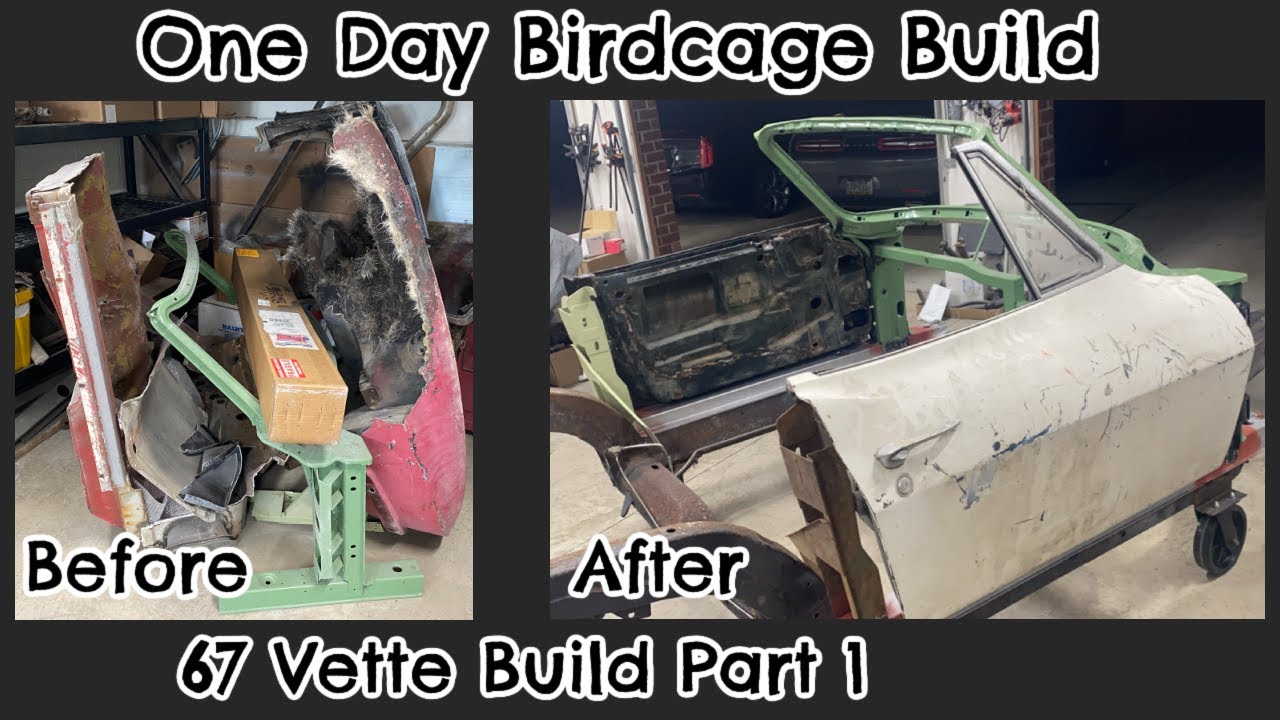 Building The Red Hot Roadster Corvette Birdcage In 1 Day.  Building A 1967 Corvette Restomod part 1