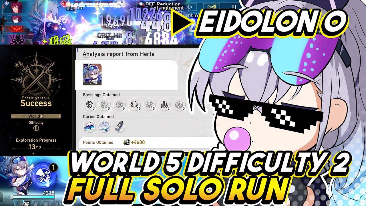 Silver Wolf Solo Simulated Universe World 5 Difficulty 2 in Honkai: Star Rail