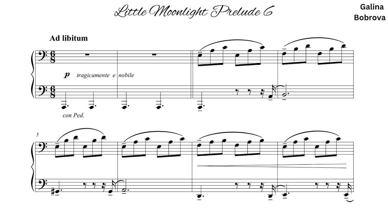 Galina Bobrova «Little Moonlight Prelude 6» for piano