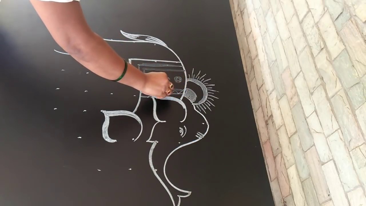Simple rangoli..festival special rangoli..elephant kolam..7 to 3 dots.daily rangoli..apartment kolam