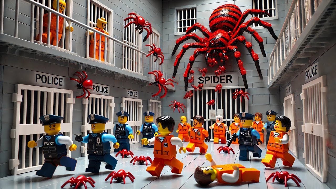 LEGO Prison Panic Giant Spider Invasion Creates Chaos Inside