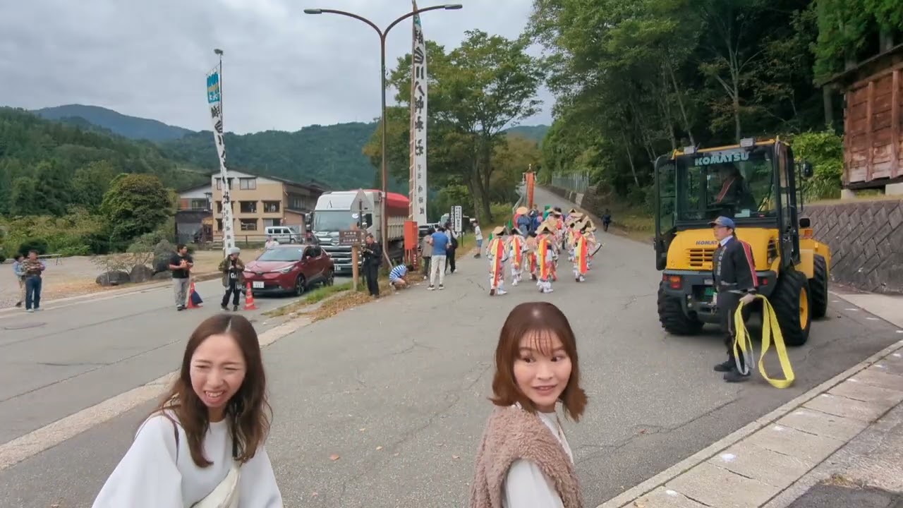 白川郷どぶろく祭り　荻町　村まわり　明善寺、和田家、戸島への坂登り、還御　2025/10/14