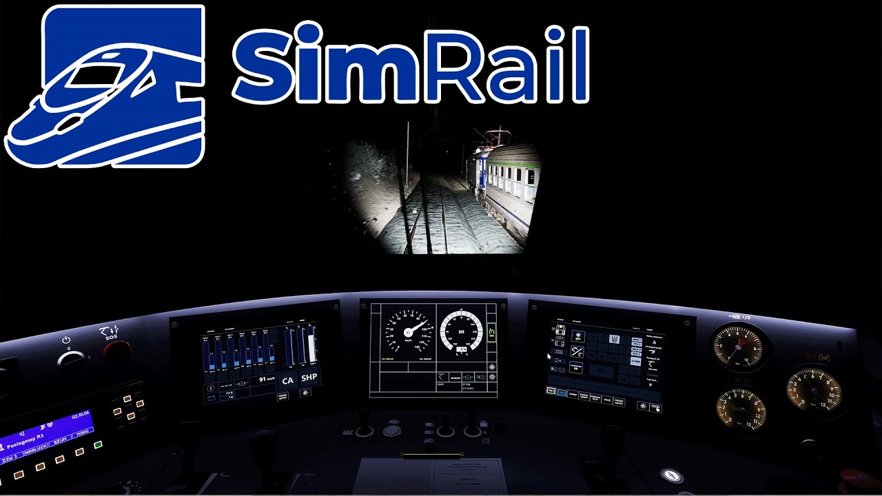 Fliegende Überholung nachts im Schnee / Simrail highlight