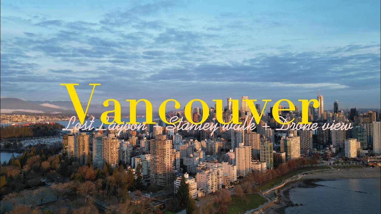 Vancouver - Lost Lagoon, Stanley Walk, Drone View