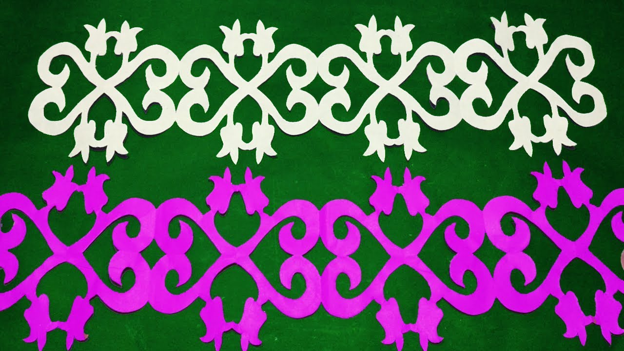 Paper cutting Border for decorations-How to make easy paper cutting Border design-EasyCraft