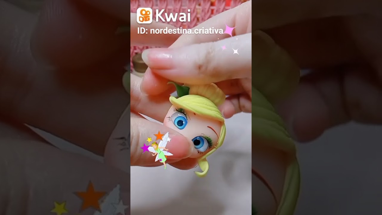 Fada Sininho - Tinkbell bonequinha em biscuit Fácil de fazer