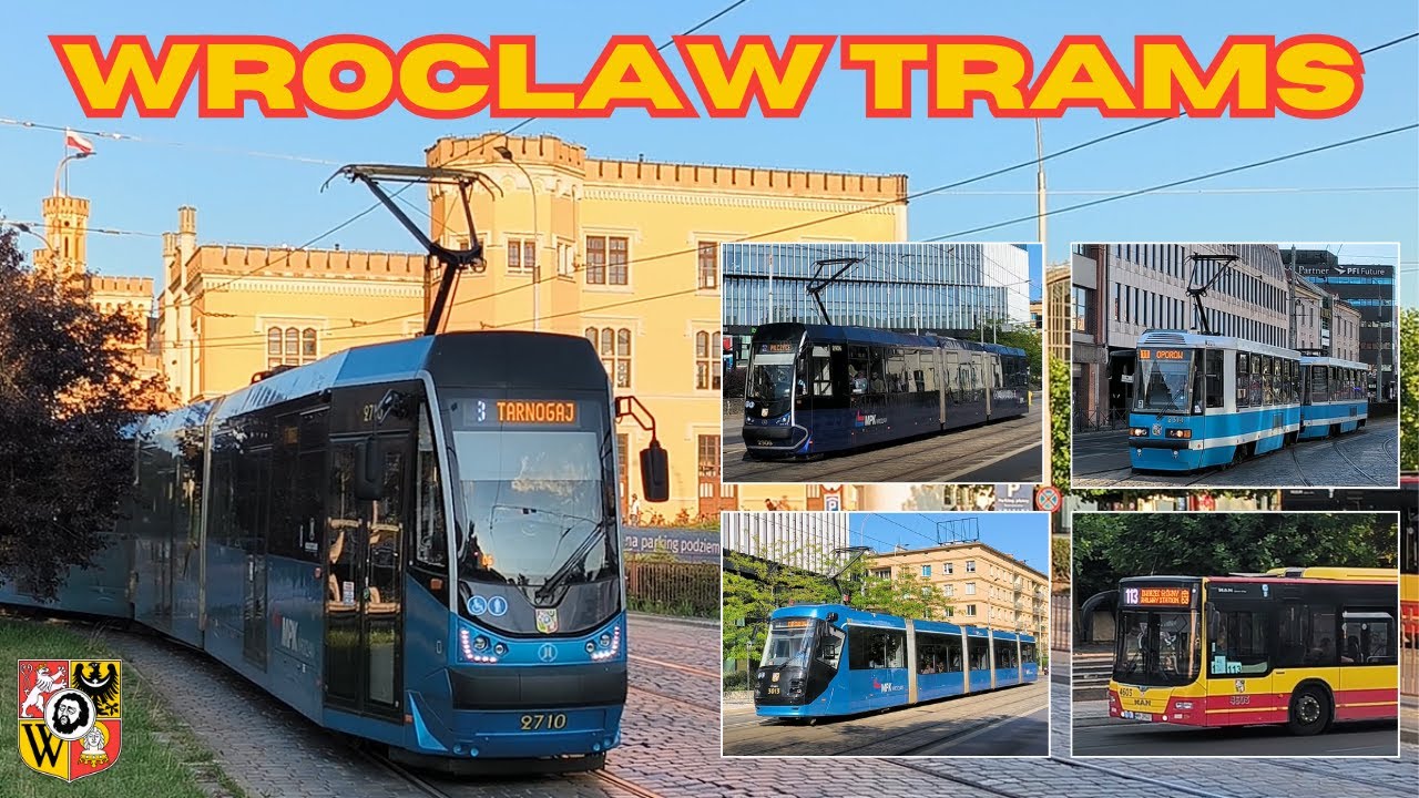 WROCLAW 🇵🇱 - Beautiful blue trams - 4K