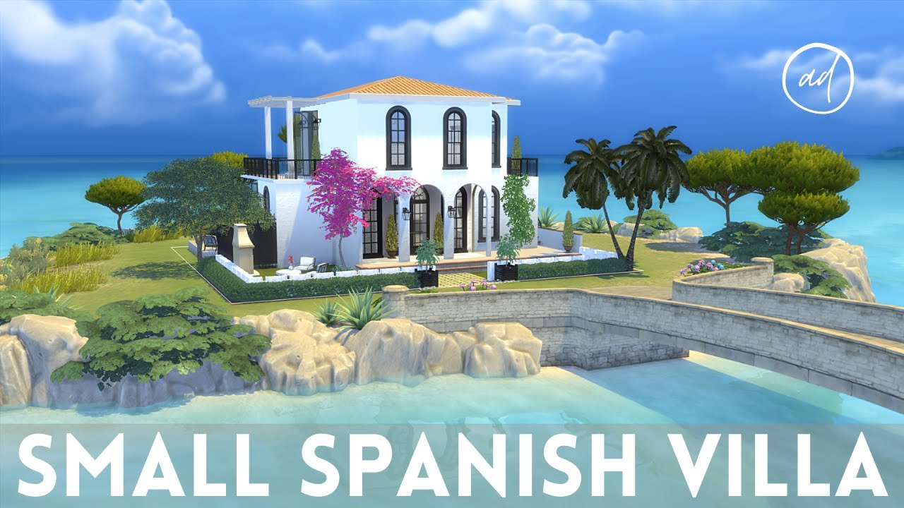 SMALL SPANISH STYLE VILLA || Sims 4 || CC SPEED BUILD